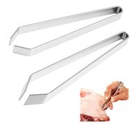 2 Pezzi Pinza Leva lische, Pinzette per Lische di Pesce Pinzetta per Pesci in Acciaio Inossidabile Professionale Piatte e Oblique per Rimozione di Ossa Pesce Estrazione Piume Pollo