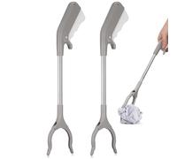 2 Pezzi Pinza Rifiuti, Manico Ergonomico Antiscivolo | Struttura Rinforzata e Robusta, Presa Comoda, Raccolta senza Piegarsi, per Fogli e Rifiuti All'aperto