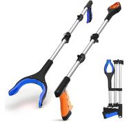 2 pezzi Pinza Telescopica Pieghevole, Pinza Magnetica da 110cm, impugnatura multiuso girevole a 360°, Raccogli Rifiuti, Prendi Oggetti in Lega di Alluminio, Pinza pieghevole per anziani（Tendak ）