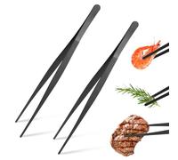 2 Pezzi Pinze da Cucina 30.5cm，In Acciaio Inossidabile Pinza da Chef，Pinza Chef Professionali，per Cucina, Cucinare，Barbecue, Ristorante,carne, dolci, insalate e toast，Cuocere Forno，Chef
