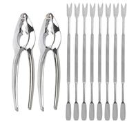 2 Pezzi Pinze per Astice, 8 Pezzi Schiaccianoci Acciaio Inox, Pinze per Frutti di Mare Acciaio Inox, Pinza per Rimuovere La Polpa di Granchio, Pinza per Aragosta per Frutti di Mare Multifunzione