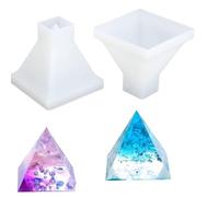 2 Pezzi Piramide Stampi Silicone Resina, Piramide Stampo in Silicone Moldes Para Resina Epoxica per Gioielli Con Stucco in Resina Stampo per Candela