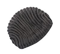 2 pezzi più facile da cucire treccine nere cuffie per parrucca all'uncinetto