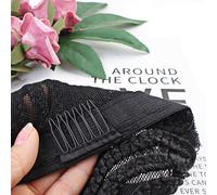 2 pezzi più facile da cucire treccine nere cuffie per parrucca all'uncinetto