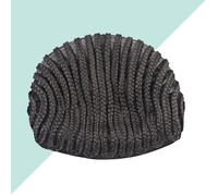 2 pezzi più facile da cucire treccine nere cuffie per parrucca all'uncinetto