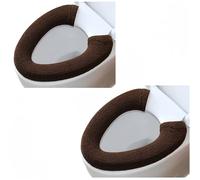 2 pezzi più spessi Bagno Morbido Sedile WC Pad con manico Coperchio WC Copertura Cuscino Morbido Più spesso Elastico Lavabile