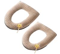 2 pezzi più spessi del bagno morbido copertura del WC con manico coperchio del WC cuscino morbido e spesso lavabile si adatta a tutti i sedili ovali del WC