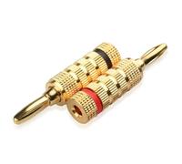 2 pezzi placcati oro rame pieno cavo altoparlante musicale pin filo 4 mm connettore spina a banana(Black)