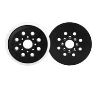 2 Pezzi Platorello Abrasivo, Piastra di Supporto, 125 mm, 8 Fori con Gancio e Asola, Base in Plastica e Bordo in Gomma Compatibile con Bosch GEX 125-1 AE e PEX 220 A/AE