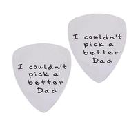 2 Pezzi Plettro per Chitarra in Acciaio Titanio Lettera per Papà | Colore Argento, Leggero e Portatile, per Collezioni e Regalo al Papà, Accessorio Musicale