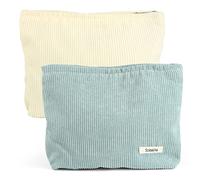 2 Pezzi Pochette Trucchi, Grande Capacità Beauty Case Ragazza, Trousse da Viaggio Donna Con Cerniera, Pochette Donna Trucchi
