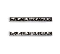 2 pezzi POLICE INTERCEPTOR Edition emblema auto camion ricambio per veicolo universale auto, camion SUV (nero bianco)