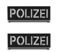 2 Pezzi Polizia Riflessi Infrarossi Polizei Patch Militare Divertente Ricamato Badge Gancio & Loop Tattico Appliques per Abbigliamento Borse Zaini Gilet Dog Harness Abbigliamento Esterno Giacca