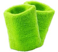 2 Pezzi Polsino Sportivo Sport Sweatband Polsino Polsino da Polso in Cotone Atletico Elastico Braccialetto Colorato Polsino di Sport per Palestra Corsa Sport Tennis Esercizio Basket(Verde)