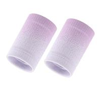 2 Pezzi Polsino Sportivo, Unisex Assorbente Fasce da Polso Cotone Elastico Portafoglio da Polso Sport Braccialetto per Sport Palestra Running Fitness Weightlifting Tennis Ginnastica (Viola Bianco)