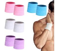 2 Pezzi Polsino Sportivo, Unisex Assorbente Fasce da Polso Cotone Elastico Portafoglio da Polso Sport Braccialetto per Sport Palestra Running Fitness Weightlifting Tennis Ginnastica (Multicolore)
