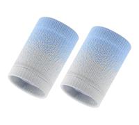2 Pezzi Polsino Sportivo, Unisex Assorbente Fasce da Polso Cotone Elastico Portafoglio da Polso Sport Braccialetto per Sport Palestra Running Fitness Weightlifting Tennis Ginnastica (Blu Grigio)