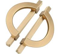 2 Pezzi Pomelli for Mobili in Lega di Zinco Decorativi Semicerchio for Porte Maniglia for Armadio Leve for Anello for Porta for Guardaroba, Libreria(Copper,Hole distance 96mm)