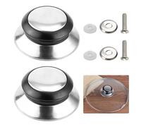 2 Pezzi Pomello Coperchio Pentola,Manico di Ricambio per Coperchio Pentola,Resistenti al Calore,Universale Manopole Coperchio,Pomelli Coperchi Pentole in Acciaio Inossidabile per Utensili da Cucina