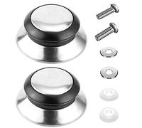 2 Pezzi pomello coperchio pentola,pomelli per coperchi pentole,Pomelli Coperchi Pentole in Acciaio Inox,Manopole di Ricambio per Coperchio Pentola con Viti,per Cucina Manopole Coperchio