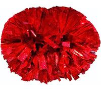 2 pezzi pon pon da cheerleading con diamante metallico lucido for bambini, giochi sportivi scolastici da 12,6 pollici pompon da cheerleader con manico a bastone, pompon da cheerleader for ragazzi e ra