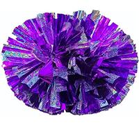 2 pezzi pon pon da cheerleading con diamante metallico lucido for bambini, giochi sportivi scolastici da 12,6 pollici pompon da cheerleader con manico a bastone, pompon da cheerleader for ragazzi e ra