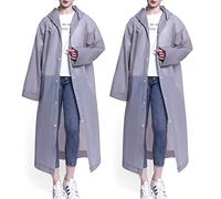 2 pezzi Poncho Impermeabile, Poncho Antipioggia Giacca Cappotto da Pioggia Eva Unisex Riutilizzabili Poncho Raincoat Portatile Mantella Antipioggia, Uomo e Donna, per Trekking, Pesca, Concerti