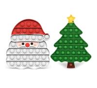 2 Pezzi Pop Fidget Toys, Albero di Natale Pop it Fidget Toy, Babbo Natale Fidget Toys Bubble, Giocattolo Pop it Fidget, Push Pop Bubble Sensory Fidget Toy, Giocattolo Antistress per Bambini Adulti