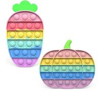 2 Pezzi Pop It Fidget Toys, Popit Sensory Toy, Bambini Antistress Giocattoli, Push and Pop Bubble Sensoriale Giocattolo, Gioco Antistress Rilassante per Adulti e Bambini, Regali di Compleanno