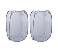 2 Pezzi Pop-Up Ceste per la Biancheria Rete, Cesto Portabiancheria Pieghevole da Viaggio con Manici, Cesto Panni Sporchi Salvaspazio 1 Scomparti, Laundry Basket per Vestiti e Giocattoli (B)