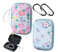 2 Pezzi Porta Auricolari con Moschettoni Set, Multifunzionale Custodia Cuffie, Vintage Astuccio Porta Cuffiette per Viaggi, Ufficio, Scuola, Attività all'Aperto
