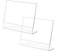 2 Pezzi Porta-Avvisi da Tavolo, Espositore Plexiglass A5, Porta Menu da Tavolo, Espositore da Tavolo, Acrilico Trasparente Espositori Plexiglass per Poster,Bancone Negozio,Portafoto,Portalistino