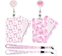 2 pezzi Porta Badge De Collo Con Cordino,Porta Badge Identificativo Con Cordino Staccabile Per,Bobina Per Badge Retrattile,I Badge Lanyard Card Holder Per Carta Bancaria, Chiave, Carta D'Identità