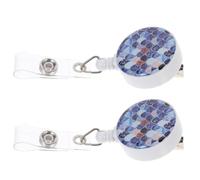 2 Pezzi Porta Badge in Plastica Blu Clip Telescopica per Chiavi | ABS Leggero, per Insegnanti e Operai, Organizza Tessere e Chiavi, Pratico per Lavoro Quotidiano