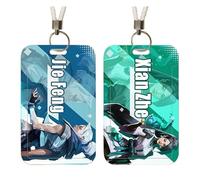 2 Pezzi Porta Badge Porta Carte Animate Valorant Jett Omen Phoenix Viper con Cordino | Per Carta d'identità, Scuola, Ufficio, Cantine, Bus (12)