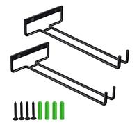 2 Pezzi Porta Bicchiere Vino Rail, Porta Bicchiere Vino In Metallo, Porta Bicchiere Vino Sospeso, Porta Bicchiere Vino In Ferro, Porta Bicchiere Vino Nero, Adatto per Bar, Cucina, Casa, Ristorante