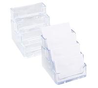 2 Pezzi Porta Biglietti visita Acrilico con 4 scomparti,Porta Biglietti Visita tavolo,Transparente Supporto Commerciale Organizzatore,Confezione Supporti,per ufficio, casa