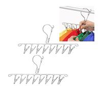 2 Pezzi Porta Cappelli da Armadio, Organizer per Cappelli, Berretto Organizer Hanger con 16 Clip, Senza Installazione, Salvaspazio, per Cappellil Guanti Accessori Asciuga Calzini