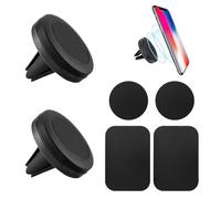 2 Pezzi Porta Cellulare Auto, Supporto Telefono Auto Magnetico 4 Piastre Metalliche Incluse, Funzione di Rotazione Completa a 360 Gradi, Design Ultra Sottile e Robusto, Compatibilità Universale