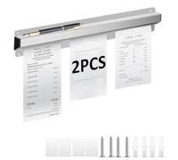 2 Pezzi Porta Comande Ristorante - Barra Ordinazioni 35 cm - Autoadesivo Clip - Portacomande Barra per Ristorante, Morsetto Ordini Cucina, Bar, Pizzeria da Parete