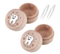 2 Pezzi Porta Dentini Latte, Scatola Dentini Latte Bambino, Scatolina Porta Dentini Latte, con 2 Clip, Design Raffinato, Lavorazione Meticolosa, Regalo Commemorativo Dentale per Bambini