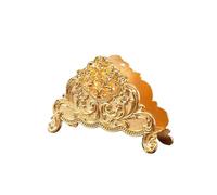 2 pezzi porta fazzoletti da tavolo porta tovaglioli supporto in metallo arte artigianale decorazione della casa ristorante dell'hotel ornamenti da tavolo for caffè(Gold Flower)