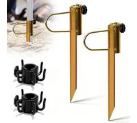 2 pezzi porta ombrellone, supporto per ombrellone da prato, per ombrelloni, picchetto con gancio, ombrellone da spiaggia, sabbia ancora, in ferro zincato, per ombrelloni con diametro di 22 - 32 mm