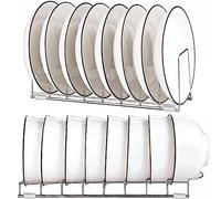 2 Pezzi Porta Piatti Verticale, Organizer in Acciaio Inox, Porta Pentole Multifunzionale per Cassetto Della Cucina, Armadietti, Mensola