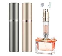 2 Pezzi Porta Profumo da Viaggio Atomizzatore 5 ml Profumo Porta Profumos da Borsetta Portaprofumo da Viaggio Ricaricabile Mini Campioncin Profumi per Viaggi,Donne e Uomini(Grigio scuro,Oro champagne)