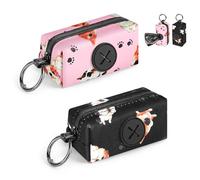 2 Pezzi Porta Sacchetti Cacca Dispenser Porta-sacchetti Cane da Guinzaglio per Escrementi Cani con Moschettone può Contenere 3-4 Standard Rotoli di Distributore Cacca Sacchetti per Portare a Spasso(B)