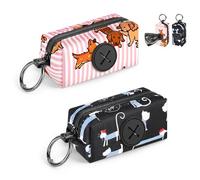 2 Pezzi Porta Sacchetti Cacca Dispenser Porta-sacchetti Cane da Guinzaglio per Escrementi Cani con Moschettone può Contenere 3-4 Standard Rotoli di Distributore Cacca Sacchetti per Portare a Spasso(A)