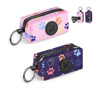 2 Pezzi Porta Sacchetti Cacca Dispenser Porta-sacchetti Cane da Guinzaglio per Escrementi Cani con Moschettone può Contenere 3-4 Standard Rotoli di Distributore Cacca Sacchetti per Portare a Spasso(C)
