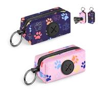 2 Pezzi Porta Sacchetti Cane Cacca Dispenser Porta-sacchetti Cane da Guinzaglio per Escrementi Cani con Moschettone può Contenere Standard Distributore Cacca Sacchetti per Portare a Spasso(Blu&Rosa)