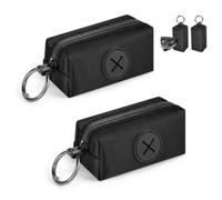 2 Pezzi Porta Sacchetti Cane Cacca Dispenser Porta-sacchetti Cane da Guinzaglio per Escrementi Cani con Moschettone può Contenere Standard Distributore Cacca Sacchetti per Portare a Spasso(Negro)